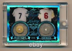 2019 Leaf Pearl Mickey Mantle Stan Musial Dual Game Used Button #2/2