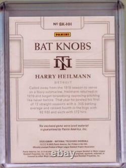2020 Panini National Treasures Harry Heilmann Jeu Utilisé Bat Knob 1/1