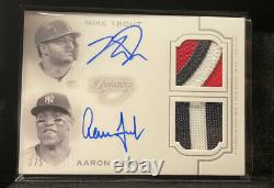 2020 Topps Dynastie Mike Trout Aaron Juge Dual Auto Game Used Patch #/5 Sp
