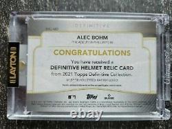 2021 Topps Definitive Rookie Casque Relic Alec Bohm 1/1 Game Used Mlb Logoman