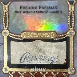 2022 Topps Dynasty Freddie Freeman Baseball de la Série mondiale utilisée en jeu et Auto # 4/5