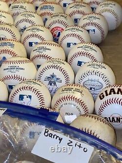 50 balles de baseball Rawlings officielles de la Major League utilisées par les Giants de San Francisco signées en excellent état/near mint