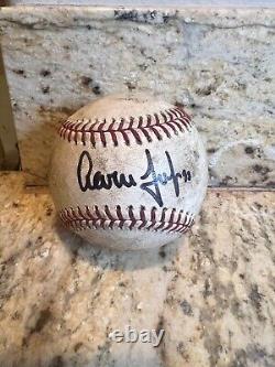 Aaron Judge, balle de baseball utilisée lors du match des New York Yankees, signée et authentique