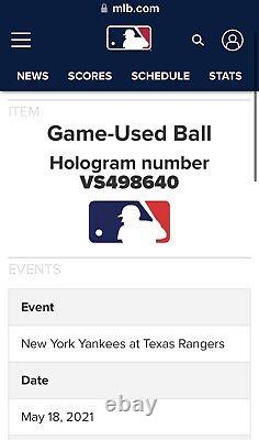 Aaron Juge Carrière Hit #454 Jeu Utilisé Mlb Authentifié New York Yankees Mlb
