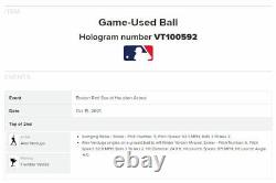 Alex Verdugo Red Sox Jeu Utilisé Single Baseball Alcs Jeu 1 15/10/2021 Vs Astros