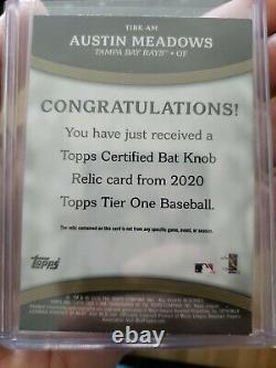 Austin Meadows 2020 Topps Tier One Jeu Occasion Bateau D'occasion Relique 1/1 Tampa Bay Rays
