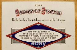 Babe Ruth 01 Sp Authentic Sultan Of Swatch Yankees Pinstripe Jeu Utilisé /94