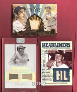 Babe Ruth Flawless Jersey 4/25 Mickey Mantle Jsy Joe Dimaggio Jeux Utilisés Bat Card