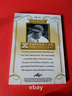 Babe Ruth Game Utilise Bat Card #d5/10 Leaf Immortal #bb-23 New York Yankees
