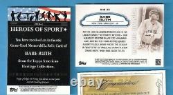 Babe Ruth Heritage Jeu D'occasion Bat Card & 2013 Topps Metal Ring Carte Fabriquée