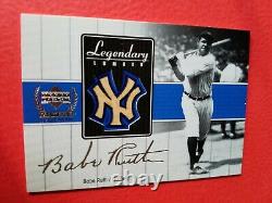 Babe Ruth Jeu Utilisé Bat Card 2000 Upper Deck Lumber Légendaire New York Yankees