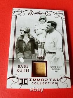 Babe Ruth Jeu Utilisé Bat Carte #4/10 Leaf Immortal #bb-12 New York Yankees Red Sox