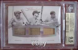 Babe Ruth / Lou Gehrig / Bob Meusel Panini Flawless 9.5 Bgs Jeu Utilisé Jersey / Chauve-souris