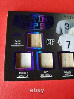 Babe Ruth Mickey Mantle Ted Williams Willie Peut Mike Trout Jersey Bat Card #2/7