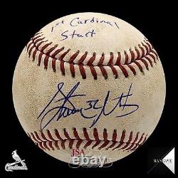 Balle autographiée par Steven Matz utilisée lors du match du 10 avril 2022, '1ère titularisation avec les Cardinals' MLB JSA COA