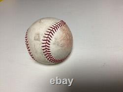 Balle de baseball utilisée par Corey Kluber des Yankees lors du match de la MLB du 14 mai 2021