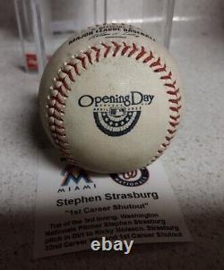 Balle de baseball utilisée par Stephen Strasburg lors de l'ouverture de la saison 2013 - 1er blanchissage en carrière