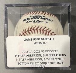 Baseball authentifié de jeu utilisé par Albert Pujols de la MLB en 2022 (très rare !)