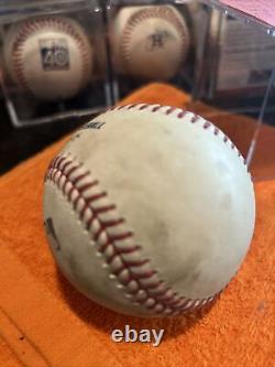 Baseball authentique utilisé par Justin Verlander lors de son lancer de 3 retraits consécutifs MLB le 19/06/18.