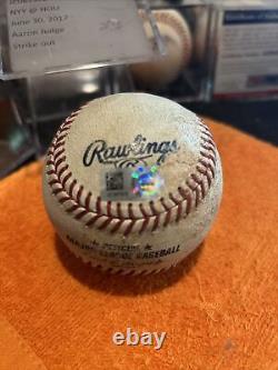 'Baseball utilisé dans le jeu par Aaron Judge des Yankees contre les Houston Astros, 30/06/2017'
