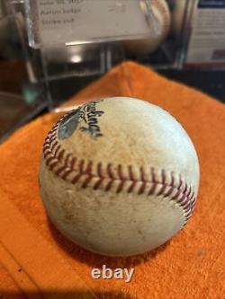 'Baseball utilisé dans le jeu par Aaron Judge des Yankees contre les Houston Astros, 30/06/2017'