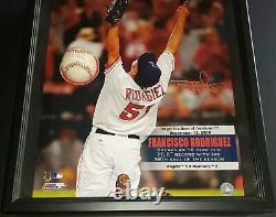 Baseball utilisé lors d'un match autographié par Francisco Rodriguez + photo encadrée du record MLB JSA