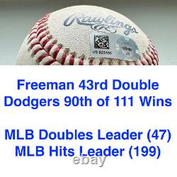 Baseball utilisé lors du match Los Angeles Dodgers contre les Mets de New York Freddie Freeman Double 30/08/22
