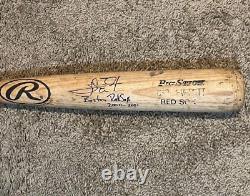 Batte de Carl Everett 2000-01 utilisée en partie et signée Rawlings Adirondack Red Sox