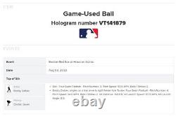 Bobby Dalbec Red Sox Jeu Utilisé Single Baseball 8/2/2022 Hit #175 Astros 60 Logo