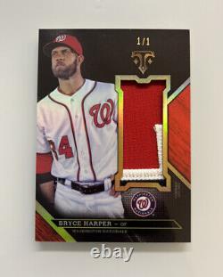 Bryce Harper 2016 Topps Triple Threads 1/1 Red Ruby Patch Relic Jeu Utilisé (read)