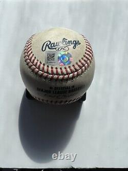 'Buster Posey : Balle utilisée en jeu, authentifiée par la MLB, logo SF Giants Rockies'