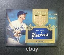 Carte de batte de jeu utilisée par Lou Gehrig de Topps Tier 1 de 2011, 011/399, Yankees de New York TSR27