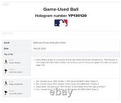 Cedric Mullins Orioles Jeu Utilisé Single Baseball 8/26/2022 Hit #386 + Rutschman