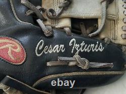 Cesar Izturis Jeu Utilisé Worn Rawlings Baseball Fielding Glove Los Angeles Dodger
