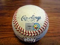 Chris Johnson Astros Jeu Utilisé Double Baseball 4/7/2012 Hit #203 50e Logo Rare