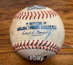 'Christopher Morel Cubs, Balle de baseball utilisée dans un match simple le 5/17/2023 contre les Astros, Coup #102'
