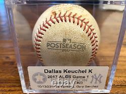 Dallas Keuchel Astros Jeu Utilisé Strikeout Baseball 13/10/2017 Yankees Alcs K #23