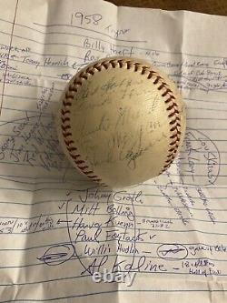 Équipe de Detroit Tigers a signé un baseball utilisé en match par Kaline, Billy Martin et d'autres Yankees
