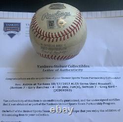 Gary Sanchez Mlb Jeu Utilisé Après La Saison Baseball 2017 Yankees Vs Astros Steiner