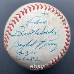 Gaylord Perry Jeu Utilisé #300 Win Signé Baseball Autographié Ball Gu 5/6/1982
