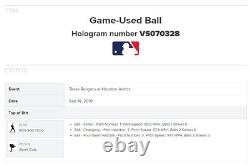 Gerrit Cole Astros Jeu De Baseball Utilisé 18/09/2019 Vs Rangers 300 K Jeu 18ème Mlb