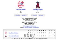 Gerrit Cole Career K #1636 De 15k Win / Angels Game-used Logo Baseball Yankees