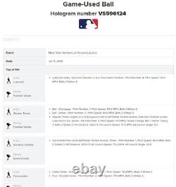 Gleyber Torres Yankees Jeu Utilisé Rbi Single Baseball 7/11/2021 Hit #369 + 3 Abs