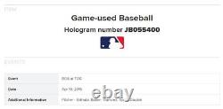 Hanley Ramirez Red Sox Game Utilisé Double Baseball 4/10/2016 Affichage #1511 Tor 40 Logo