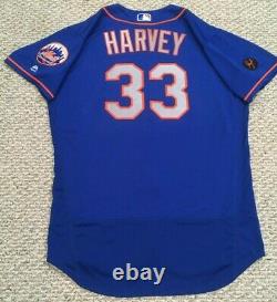 Harvey Taille 48 #33 2018 New York Mets Jeu Utilisé Jersey Alt Route Bleu Mlb Holo