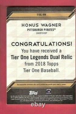 Honus Wagner 2 Jeu Utilisé Bat Card #d10/25 2018 Topps Tier 1 Pittsburgh Pirates