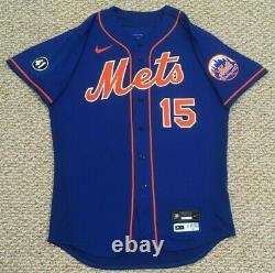 Icidia Taille 44 #15 2020 New York Mets Jeu Utilisé Jersey Bleu Maison Seaver 41 Mlb