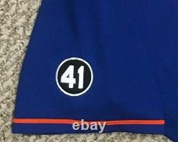 Icidia Taille 44 #15 2020 New York Mets Jeu Utilisé Jersey Bleu Maison Seaver 41 Mlb