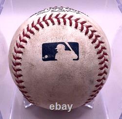 Javier Baez 1b Coup sûr en carrière #628 Balle de baseball utilisée en match 2020 Chicago Cubs Tigers Mlb