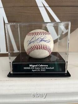 Jeu Utilisé Et Autographié Baseball De Miguel Cabrera 3000ème Hit Jeu